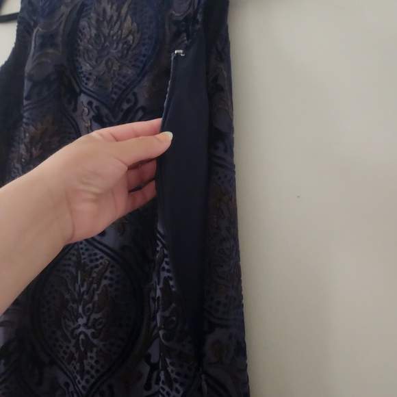 LOFT XSP petite velvet open back mini shift dress cocktail party dress - Picture 4 of 8